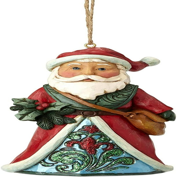 Multicolor 4.875 Enesco Jim Shore Heartwood Creek Winter Wonderland Santa Holly Hanging Ornament Multicolor 4.875 Enesco Jim Shore Heartwood Creek Winter Wonderland Santa Holly Hanging Ornament
